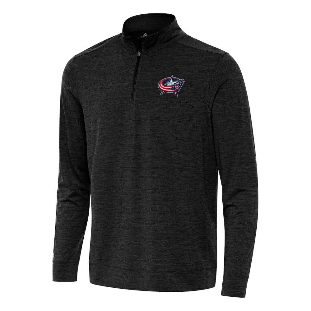 Columbus Blue Jackets Antigua Bright Quarter-Zip Top - Heather Black Jackets