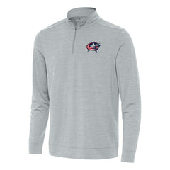 Columbus Blue Jackets Antigua Bright Quarter-Zip Top - Heather Gray Jackets