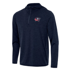 Columbus Blue Jackets Antigua Tidy Quarter-Zip Hoodie - Heather Navy Hoodies