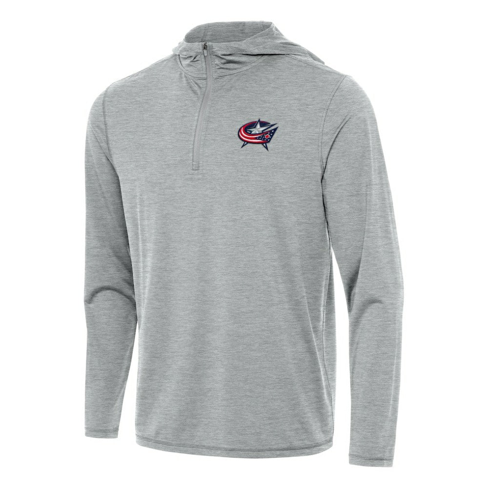 Columbus Blue Jackets Antigua Tidy Quarter-Zip Hoodie - Heather Gray Hoodies