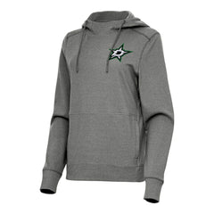 Dallas Stars Antigua Women's Justice Pullover Hoodie - Heather Black Hoodies