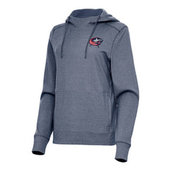 Columbus Blue Jackets Antigua Women's Justice Pullover Hoodie - Heather Navy Hoodies