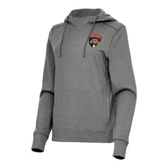 Florida Panthers Antigua Women's Justice Pullover Hoodie - Heather Black Hoodies