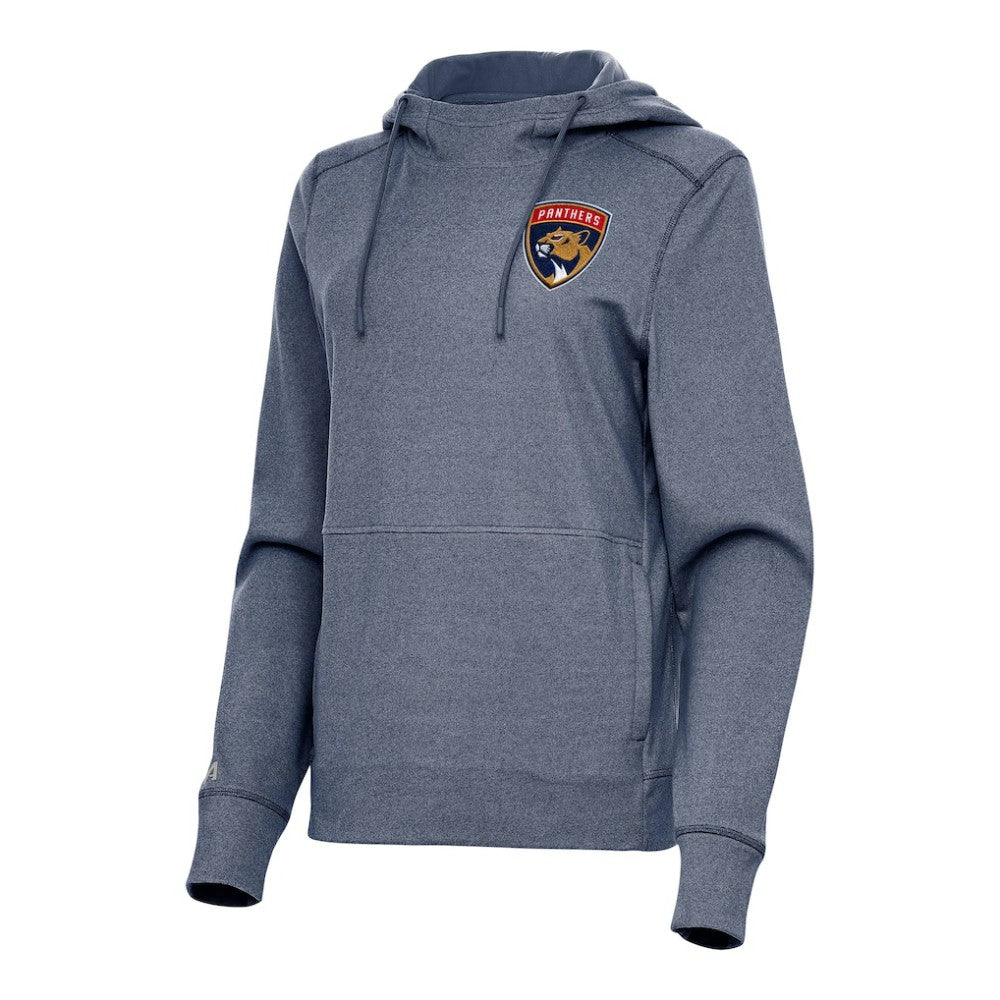 Florida Panthers Antigua Women's Justice Pullover Hoodie - Heather Navy Hoodies