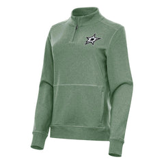 Dallas Stars Antigua Women's Crush Quarter-Zip Fleece Sweatshirt - Hunter Green Sweatshirts