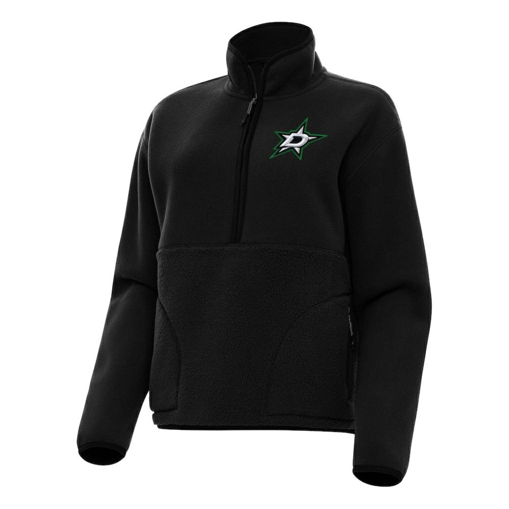 Dallas Stars Antigua Women's Figure Half-Zip Pullover Sweatshirt - Black Sweatshirts