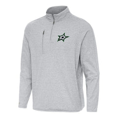 Dallas Stars Antigua Certain Quarter-Zip Tri-Blend Sweatshirt - Heather Gray Sweatshirts