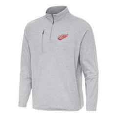Detroit Red Wings Antigua Certain Quarter-Zip Tri-Blend Sweatshirt - Heather Gray Sweatshirts