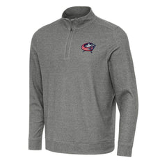 Columbus Blue Jackets Antigua Subtle Quarter-Zip Sweatshirt - Heather Black Sweatshirts