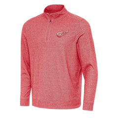 Detroit Red Wings Antigua Subtle Quarter-Zip Sweatshirt - Heather Red Sweatshirts