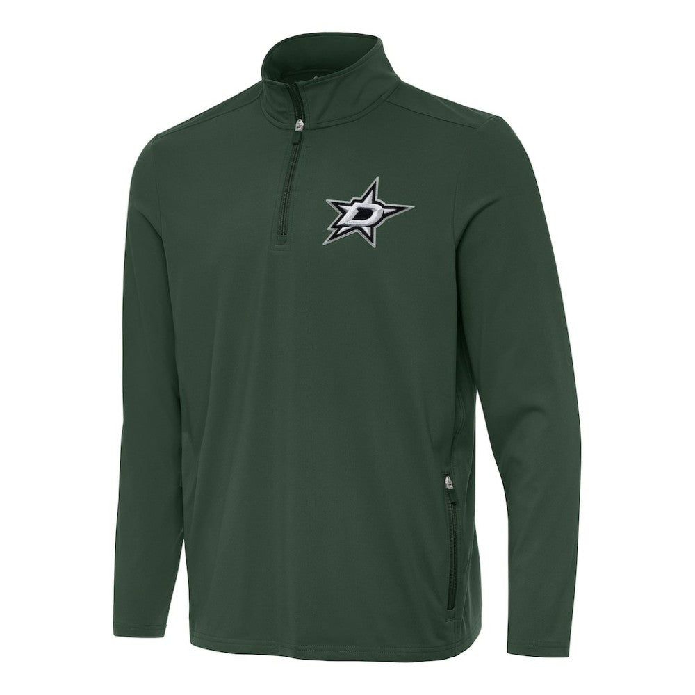 Dallas Stars Antigua Perilous Quarter-Zip Sweatshirt - Hunter Green Sweatshirts
