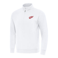 Detroit Red Wings Antigua Victory Quarter-Zip Mock Sweatshirt - White Sweatshirts