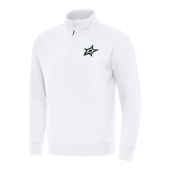 Dallas Stars Antigua Victory Quarter-Zip Mock Sweatshirt - White Sweatshirts