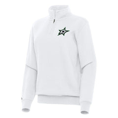 Dallas Stars Antigua Women's Victory Quarter-Zip Sweatshirt - White Sweatshirts