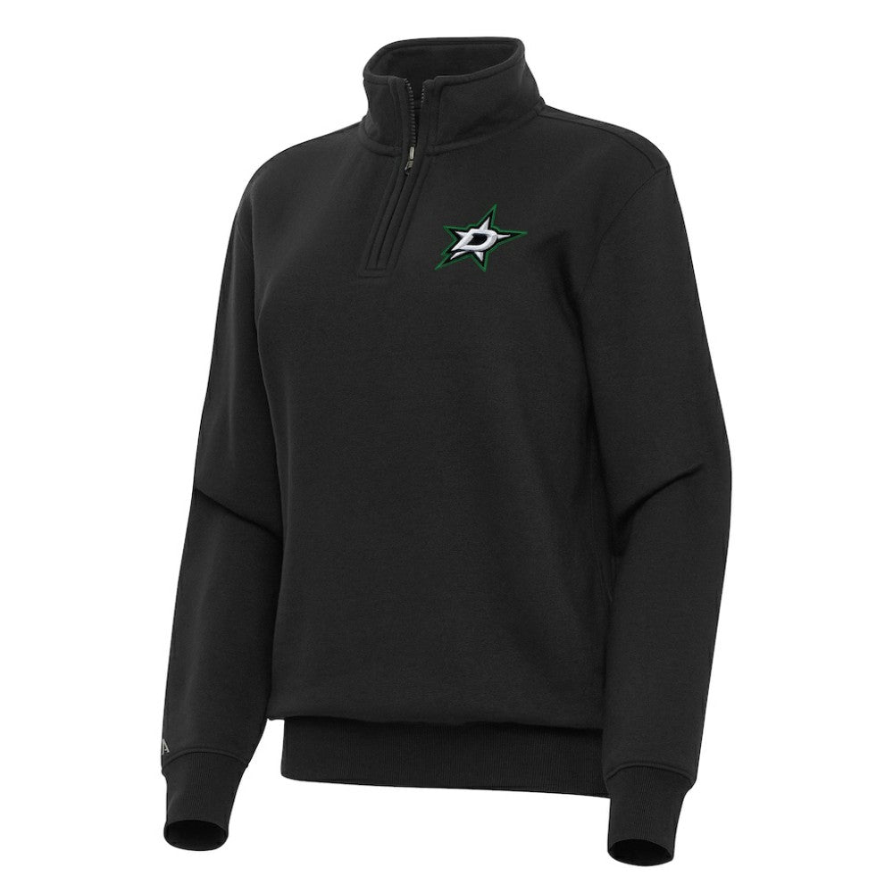 Dallas Stars Antigua Women's Victory Quarter-Zip Sweatshirt - Black Sweatshirts