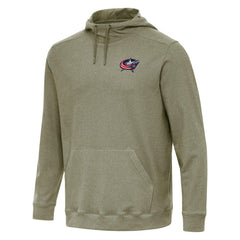 Columbus Blue Jackets Antigua Cloud Pullover Hoodie - Olive Hoodies