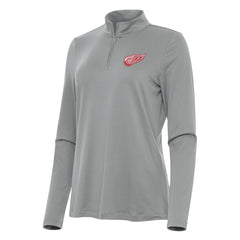 Detroit Red Wings Antigua Women's Reprocess Quarter-Zip Top - Gray Tops