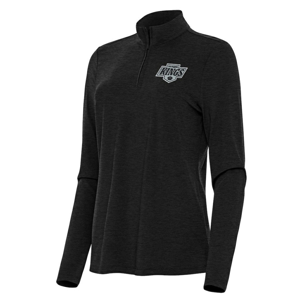 Los Angeles Kings Antigua Women's Bright Quarter-Zip Top - Heather Black Tops