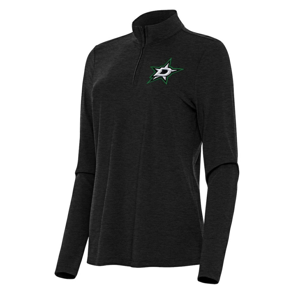 Dallas Stars Antigua Women's Bright Quarter-Zip Top - Heather Black Tops