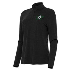 Dallas Stars Antigua Women's Bright Quarter-Zip Top - Heather Black Tops