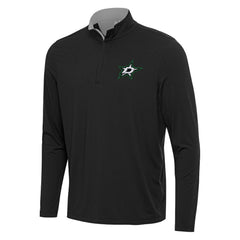 Dallas Stars Antigua Content Quarter-Zip Pullover Top - Black/Gray Pullover