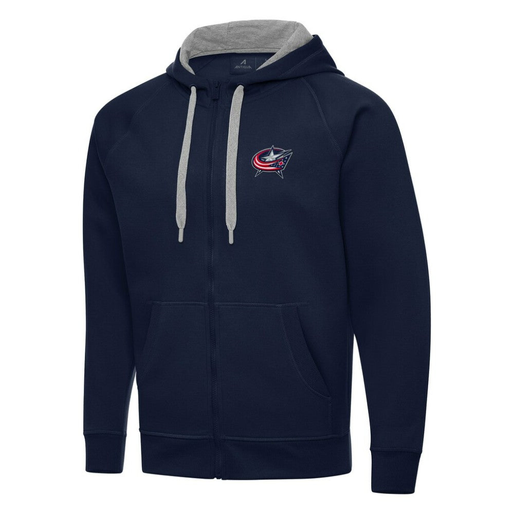 Columbus Blue Jackets Antigua Big & Tall Victory Full-Zip Hoodie - Navy Hoodies