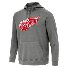 Detroit Red Wings Antigua Cloud Pullover Hoodie - Heather Black Hoodies