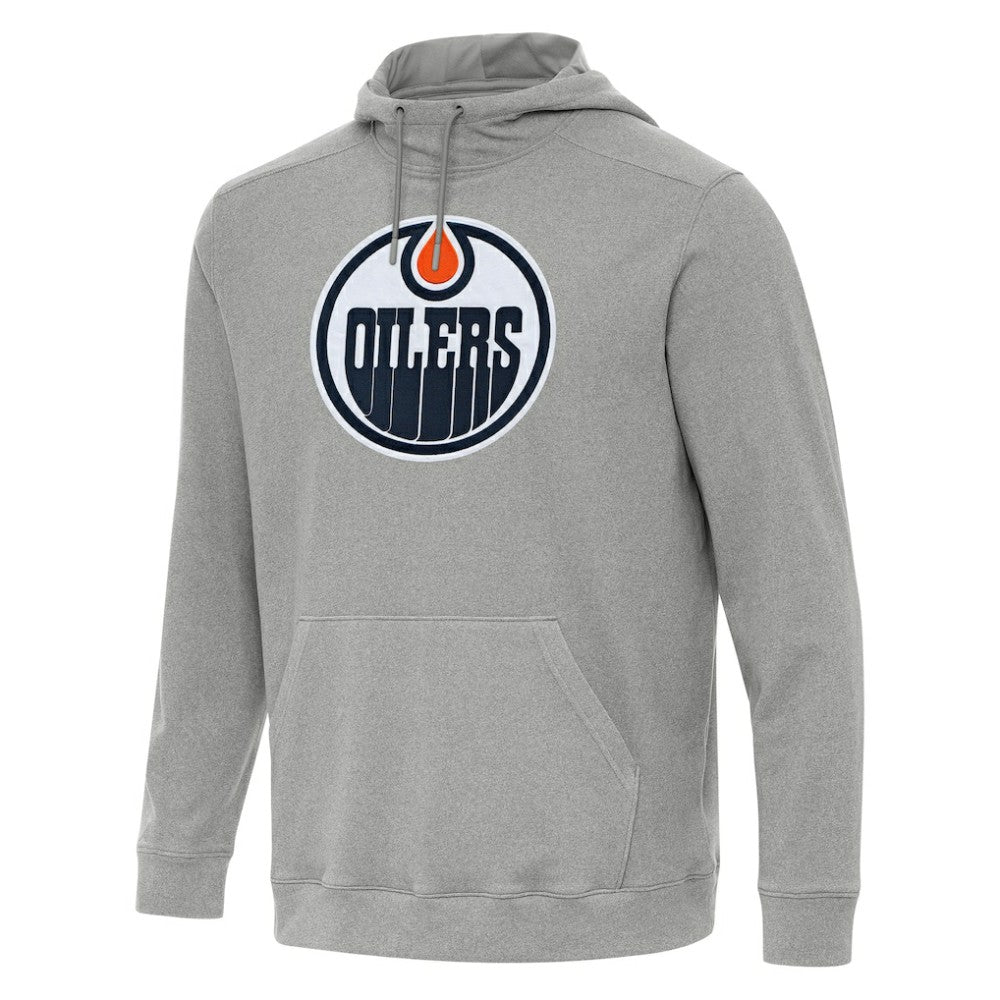 Edmonton Oilers Antigua Cloud Pullover Hoodie - Heather Gray Hoodies