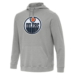 Edmonton Oilers Antigua Cloud Pullover Hoodie - Heather Gray Hoodies