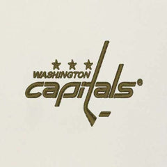 Washington Capitals Antigua Intrepid Sand Raglan Long Sleeve Hoodie T-Shirt - Cream/Olive T-shirts