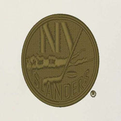 New York Islanders Antigua Intrepid Sand Raglan Long Sleeve Hoodie T-Shirt - Cream/Olive T-shirts