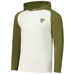 Pittsburgh Penguins Antigua Intrepid Sand Raglan Long Sleeve Hoodie T-Shirt - Cream/Olive T-shirts