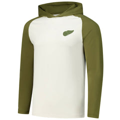 Detroit Red Wings Antigua Intrepid Sand Raglan Long Sleeve Hoodie T-Shirt - Cream/Olive T-shirts