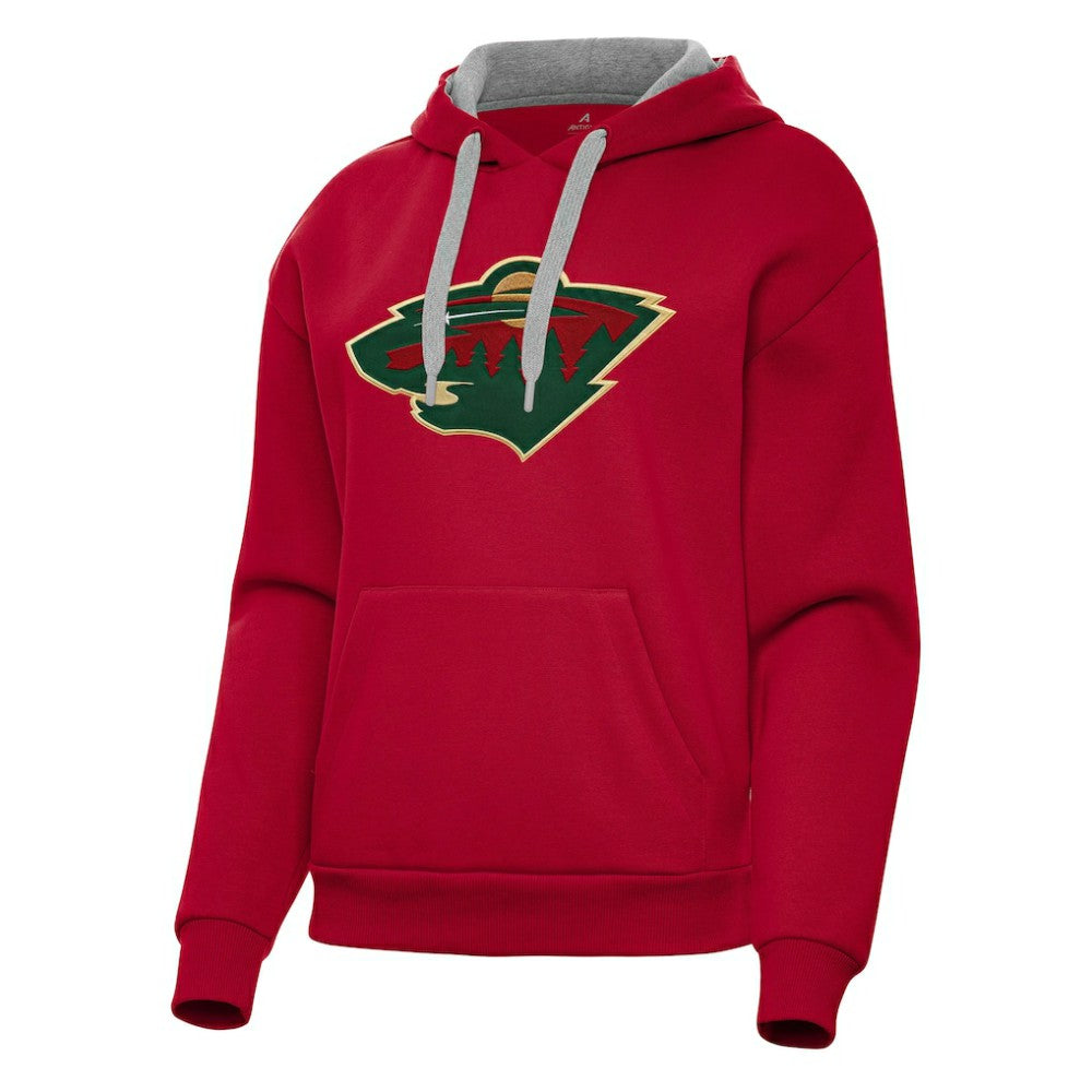 Minnesota Wild Antigua Women's Victory Pullover Hoodie - Red Hoodies