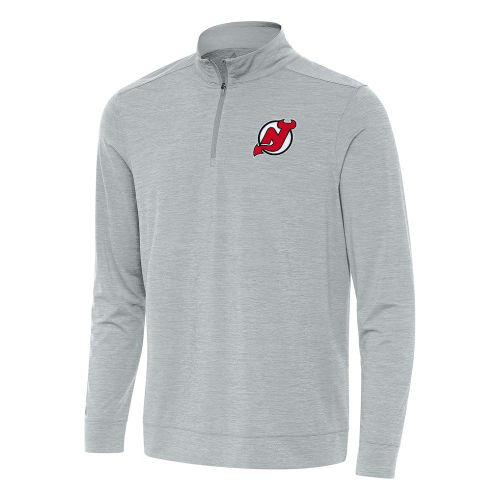New Jersey Devils Antigua Bright Quarter-Zip Top - Heather Gray Jerseys