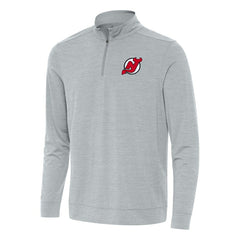 New Jersey Devils Antigua Bright Quarter-Zip Top - Heather Gray Jerseys