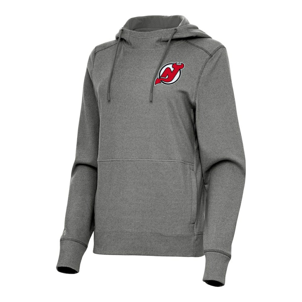 New Jersey Devils Antigua Women's Justice Pullover Hoodie - Heather Black Jerseys