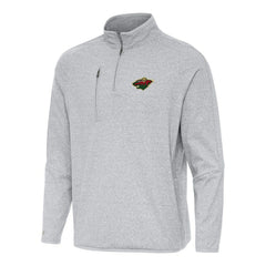 Minnesota Wild Antigua Certain Quarter-Zip Tri-Blend Sweatshirt - Heather Gray Sweatshirts