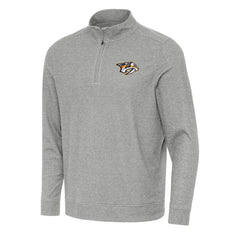 Nashville Predators Antigua Subtle Quarter-Zip Sweatshirt - Heather Gray Sweatshirts