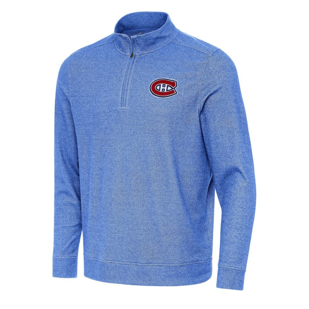 Montreal Canadiens Antigua Subtle Quarter-Zip Sweatshirt - Heather Royal Sweatshirts