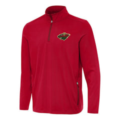 Minnesota Wild Antigua Perilous Quarter-Zip Sweatshirt - Red Sweatshirts