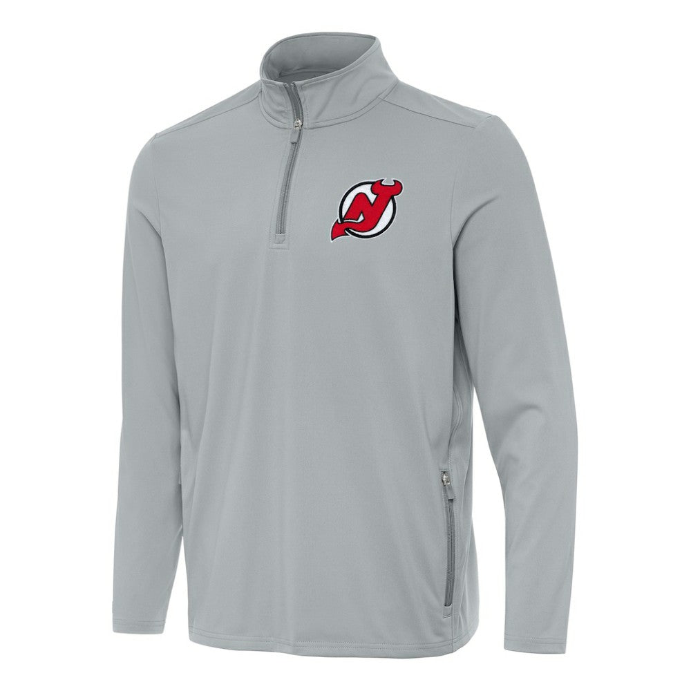 New Jersey Devils Antigua Perilous Quarter-Zip Sweatshirt - Gray Sweatshirts