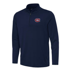 Montreal Canadiens Antigua Reprocess Quarter-Zip Top - Navy Tops