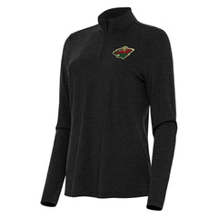 Minnesota Wild Antigua Women's Bright Quarter-Zip Top - Heather Black Tops
