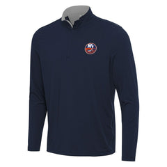 New York Islanders Antigua Content Quarter-Zip Pullover Top - Navy/Gray Pullover