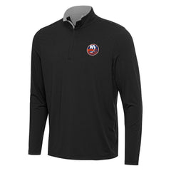 New York Islanders Antigua Content Quarter-Zip Pullover Top - Black/Gray Pullover