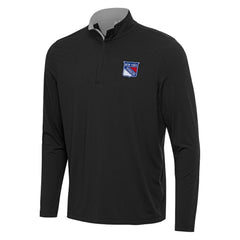 New York Rangers Antigua Content Quarter-Zip Pullover Top - Black/Gray Pullover