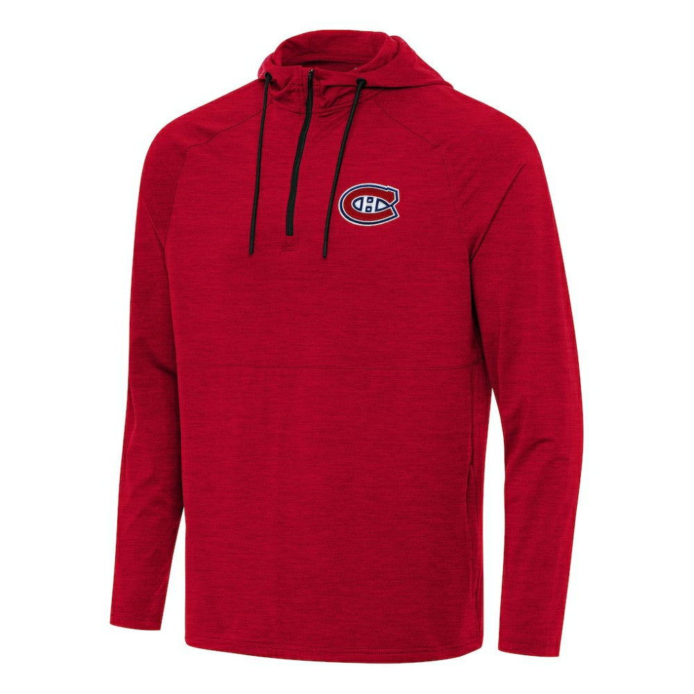 Montreal Canadiens Antigua Spikes Quarter-Zip Hoodie - Heather Red Hoodies