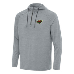 Minnesota Wild Antigua Spikes Quarter-Zip Hoodie - Heather Gray Hoodies