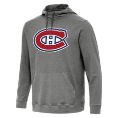 Montreal Canadiens Antigua Cloud Pullover Hoodie - Heather Black Hoodies